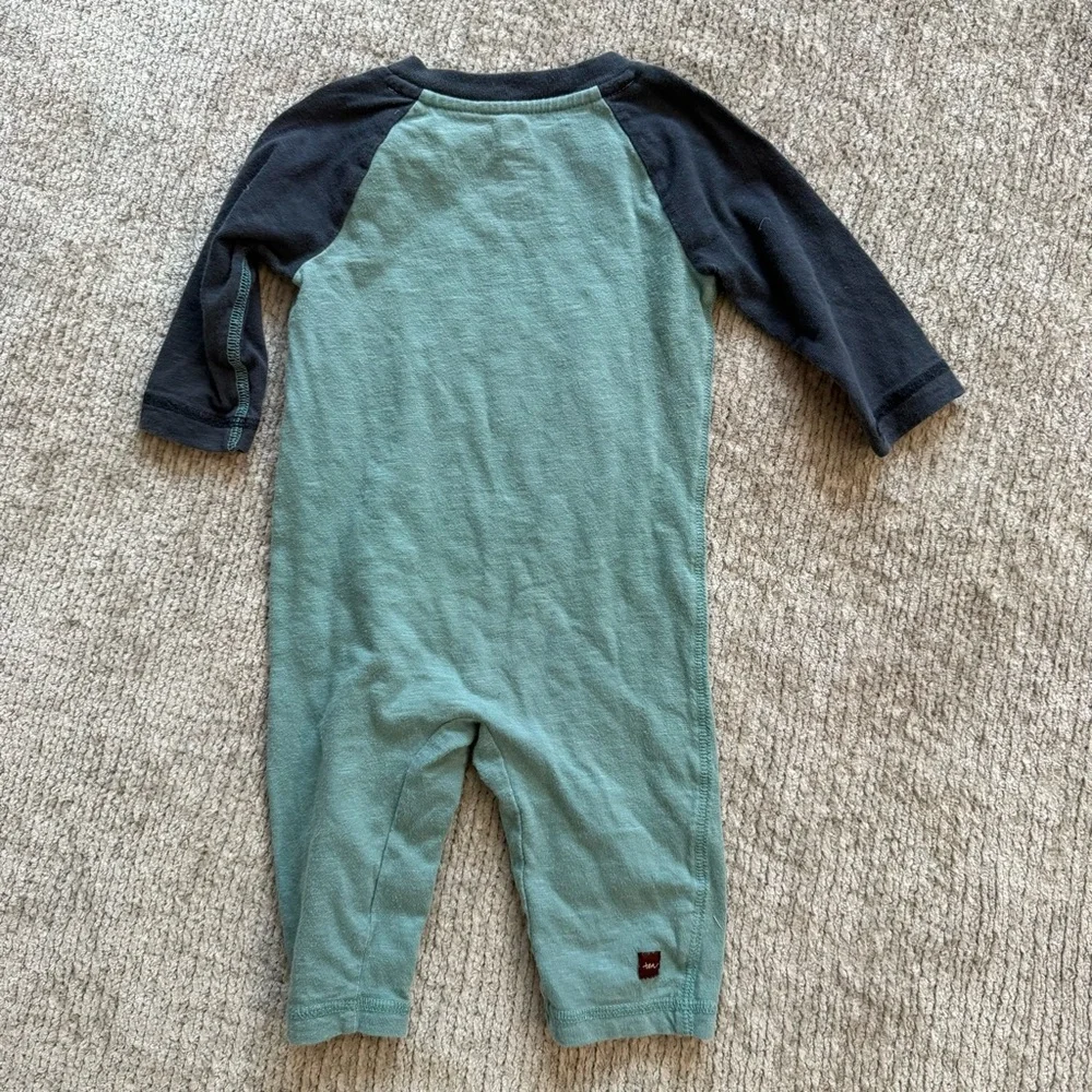 Tea Collection Baby Rompers 3–6M Lot of 2 Tiger & Stripe Cotton‎ One-Piece